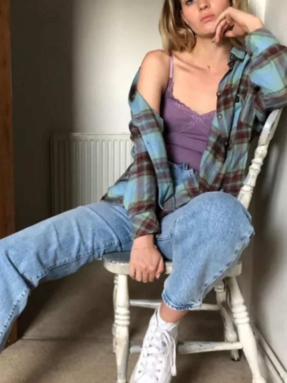 URBAN OUTFITTERS BDG - Plaid Brendan Drapey Flannel Shirt Sz Large (oversized)